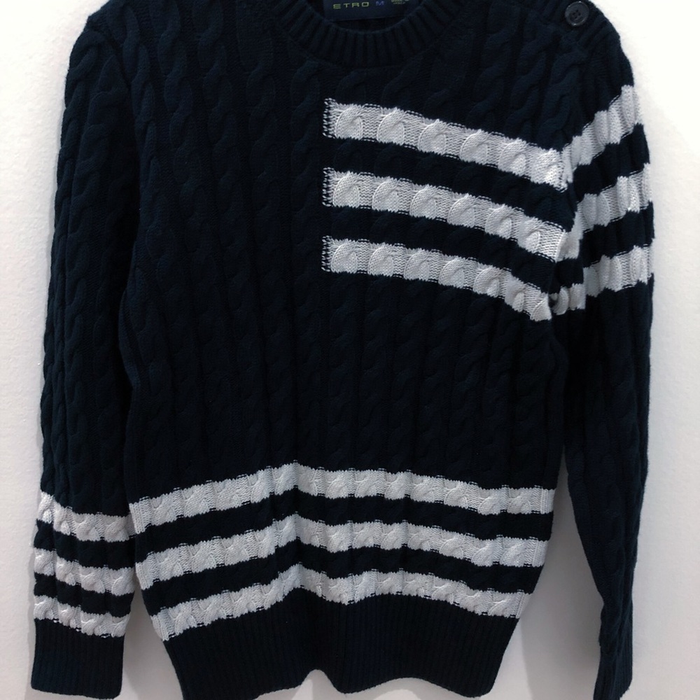 Etro Striped Cotton/Cashmere Blend Sweater - Picture 5 of 9